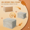 image:imageWLIVE Pouf Ottoman Foot Rest Square Bean Bag Ottoman Coffee Table for Living Room Greyish Beige
