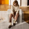 image:imageWLIVE Pouf Ottoman Foot Rest Square Bean Bag Ottoman Coffee Table for Living Room Greyish Beige