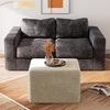 image:imageWLIVE Pouf Ottoman Foot Rest Square Bean Bag Ottoman Coffee Table for Living Room Greyish Beige