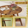 image:imageWLIVE Round Coffee Table 2Tier Wood Coffee Table with Storage Shelf Tapered Legs Circle Wood Small Center Table for Living Room Apartment Easy Assembly BlackRustic Brown