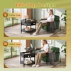 image:imageWLIVE Round Coffee Table 2Tier Wood Coffee Table with Storage Shelf Tapered Legs Circle Wood Small Center Table for Living Room Apartment Easy Assembly BlackBlack