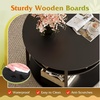 image:imageWLIVE Round Coffee Table 2Tier Wood Coffee Table with Storage Shelf Tapered Legs Circle Wood Small Center Table for Living Room Apartment Easy Assembly BlackBlack