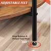 image:imageWLIVE Round Coffee Table 2Tier Wood Coffee Table with Storage Shelf Tapered Legs Circle Wood Small Center Table for Living Room Apartment Easy Assembly BlackRustic Brown