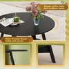 image:imageWLIVE Round Coffee Table 2Tier Wood Coffee Table with Storage Shelf Tapered Legs Circle Wood Small Center Table for Living Room Apartment Easy Assembly BlackBlack