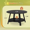 image:imageWLIVE Round Coffee Table 2Tier Wood Coffee Table with Storage Shelf Tapered Legs Circle Wood Small Center Table for Living Room Apartment Easy Assembly BlackBlack