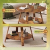 image:imageWLIVE Round Coffee Table 2Tier Wood Coffee Table with Storage Shelf Tapered Legs Circle Wood Small Center Table for Living Room Apartment Easy Assembly BlackRustic Brown
