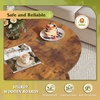 image:imageWLIVE Round Coffee Table 2Tier Wood Coffee Table with Storage Shelf Tapered Legs Circle Wood Small Center Table for Living Room Apartment Easy Assembly BlackRustic Brown