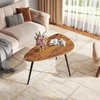 image:imageWLIVE Round Coffee Table 2Tier Wood Coffee Table with Storage Shelf Tapered Legs Circle Wood Small Center Table for Living Room Apartment Easy Assembly BlackRustic Brown