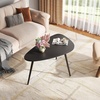 image:imageWLIVE Round Coffee Table 2Tier Wood Coffee Table with Storage Shelf Tapered Legs Circle Wood Small Center Table for Living Room Apartment Easy Assembly BlackBlack