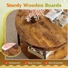 image:imageWLIVE Round Coffee Table 2Tier Wood Coffee Table with Storage Shelf Tapered Legs Circle Wood Small Center Table for Living Room Apartment Easy Assembly BlackRustic Brown