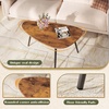 image:imageWLIVE Round Coffee Table 2Tier Wood Coffee Table with Storage Shelf Tapered Legs Circle Wood Small Center Table for Living Room Apartment Easy Assembly BlackRustic Brown
