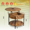 image:imageWLIVE Round Coffee Table 2Tier Wood Coffee Table with Storage Shelf Tapered Legs Circle Wood Small Center Table for Living Room Apartment Easy Assembly BlackRustic Brown