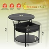 image:imageWLIVE Round Coffee Table 2Tier Wood Coffee Table with Storage Shelf Tapered Legs Circle Wood Small Center Table for Living Room Apartment Easy Assembly BlackBlack