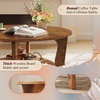 image:imageWLIVE Round Coffee Table 2Tier Wood Coffee Table with Storage Shelf Tapered Legs Circle Wood Small Center Table for Living Room Apartment Easy Assembly BlackRustic Brown