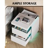 image:imageWLIVE White Nightstand with Charging Station and LED Lights Bedside Table with 2 Wooden Drawers and Sliding Top Modern End Table Side Table for Bedroom Living Room Office