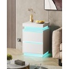 image:imageWLIVE White Nightstand with Charging Station and LED Lights Bedside Table with 2 Wooden Drawers and Sliding Top Modern End Table Side Table for Bedroom Living Room Office