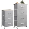 image:imageWLIVE 3 Drawer Dresser and 4 Drawer Dresser Set Dresser for Bedroom Closet Hallway Storage Dresser Organizer Unit Dressers amp Chests of Drawers with Fabric Bins Light Grey