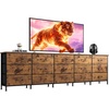image:imageWLIVE 92 Dresser for Bedroom TV Stand for 98 85 80 75 Inch TV 15 Drawer Long Fabric Dresser with Wood Top Wide Entertainment Center Storage Chest for Living Room Closet Rustic BrownRustic Brown