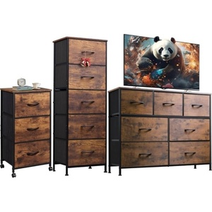 image:imageWLIVE 3 Drawer Dresser 5 Drawer and 7 Drawer Dresser Set Dresser for Bedroom Closet Hallway Storage Dresser Organizer Unit Dressers amp Chests of Drawers Rustic Brown Wood Grain Print