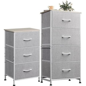 image:imageWLIVE 3 Drawer Dresser and 4 Drawer Dresser Set Dresser for Bedroom Closet Hallway Storage Dresser Organizer Unit Dressers amp Chests of Drawers with Fabric Bins Light Grey