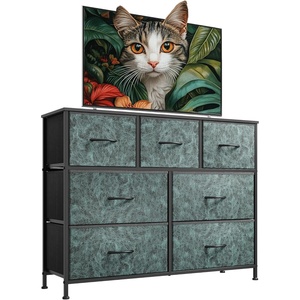 image:imageWLIVE 7 Drawer Dresser TV Stand Entertainment Center Media Console Table with Wood Top for TV up to 45 inch Chest of Drawers for Bedroom Living Room Tiedye Print Pink Purple BlueTurquoise