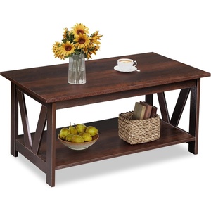 image:imageWLIVE Coffee Table for Living Room 43 Framhouse Coffee Table with 2 Storage Drawers Modern Center Table with Open Display Area Elegant Curved Base BlackEspresso
