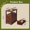 image:imageWLIVE End Table with Charging Station Narrow Side Table for Living Room Farmhouse Nightstand with Storage Small Wooden Cabinet with USB Ports and Outlets for Living Room and Bedroom CherryAntique Cherry
