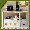 image:imageWLIVE End Table with Charging Station Narrow Side Table for Living Room Farmhouse Nightstand with Storage Small Wooden Cabinet with USB Ports and Outlets for Living Room and Bedroom CherryWhite