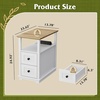 image:imageWLIVE End Table with Charging Station Narrow Side Table for Living Room Farmhouse Nightstand with Storage Small Wooden Cabinet with USB Ports and Outlets for Living Room and Bedroom CherryWhite
