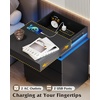 image:imageWLIVE Black LED Nightstand with Charging Station Modern Night Stand with 3 Drawers and Sliding Top Bedside Table End Table with Hidden Space for Bedroom Living Room Black