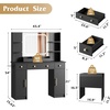 image:imageWLIVE Black Vanity Desk with LED Mirror amp Music Sync RGB Lights Makeup Vanity Table with Chair 3 Adjustable Light Modes Charging Station amp Large Storage Dressing Table for Women Girls Bedroom