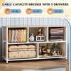 image:imageWLIVE Dresser for Bedroom with 5 Drawers Wide Chest of Drawers Fabric Dresser Storage Organizer Unit with Fabric Bins for Closet Living Room Hallway Tiedye Print Pink Purple BlueCream White