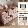 image:imageWLIVE Dresser for Bedroom with 5 Drawers Wide Chest of Drawers Fabric Dresser Storage Organizer Unit with Fabric Bins for Closet Living Room Hallway Tiedye Print Pink Purple BluePink and Rose Gold