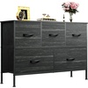 image:imageWLIVE Dresser for Bedroom with 5 Drawers Wide Chest of Drawers Fabric Dresser Storage Organizer Unit with Fabric Bins for Closet Living Room Hallway Tiedye Print Pink Purple BlueCharcoal Black Wood Grain Print