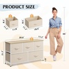 image:imageWLIVE Dresser for Bedroom with 5 Drawers Wide Chest of Drawers Fabric Dresser Storage Organizer Unit with Fabric Bins for Closet Living Room Hallway Tiedye Print Pink Purple BlueCream White