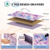 image:imageWLIVE Dresser for Bedroom with 5 Drawers Wide Chest of Drawers Fabric Dresser Storage Organizer Unit with Fabric Bins for Closet Living Room Hallway Tiedye Print Pink Purple BlueTiedye Purple Print