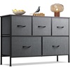 image:imageWLIVE Dresser for Bedroom with 5 Drawers Wide Chest of Drawers Fabric Dresser Storage Organizer Unit with Fabric Bins for Closet Living Room Hallway Tiedye Print Pink Purple BlueDark Gray