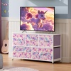 image:imageWLIVE Dresser for Bedroom with 5 Drawers Wide Chest of Drawers Fabric Dresser Storage Organizer Unit with Fabric Bins for Closet Living Room Hallway Tiedye Print Pink Purple BlueTiedye Purple Print
