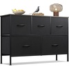 image:imageWLIVE Dresser for Bedroom with 5 Drawers Wide Chest of Drawers Fabric Dresser Storage Organizer Unit with Fabric Bins for Closet Living Room Hallway Tiedye Print Pink Purple BlueCharcoal Black