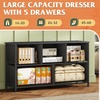 image:imageWLIVE Dresser for Bedroom with 5 Drawers Wide Chest of Drawers Fabric Dresser Storage Organizer Unit with Fabric Bins for Closet Living Room Hallway Tiedye Print Pink Purple BlueTurquoise
