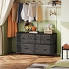 image:imageWLIVE Dresser for Bedroom with 5 Drawers Wide Chest of Drawers Fabric Dresser Storage Organizer Unit with Fabric Bins for Closet Living Room Hallway Tiedye Print Pink Purple BlueCharcoal Black Wood Grain Print