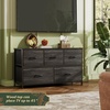 image:imageWLIVE Dresser for Bedroom with 5 Drawers Wide Chest of Drawers Fabric Dresser Storage Organizer Unit with Fabric Bins for Closet Living Room Hallway Tiedye Print Pink Purple BlueCharcoal Black Wood Grain Print