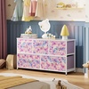 image:imageWLIVE Dresser for Bedroom with 5 Drawers Wide Chest of Drawers Fabric Dresser Storage Organizer Unit with Fabric Bins for Closet Living Room Hallway Tiedye Print Pink Purple BlueTiedye Purple Print