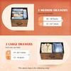 image:imageWLIVE Dresser for Bedroom with 5 Drawers Wide Chest of Drawers Fabric Dresser Storage Organizer Unit with Fabric Bins for Closet Living Room Hallway Tiedye Print Pink Purple BlueRustic Brown Wood Grain Print
