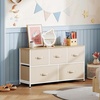 image:imageWLIVE Dresser for Bedroom with 5 Drawers Wide Chest of Drawers Fabric Dresser Storage Organizer Unit with Fabric Bins for Closet Living Room Hallway Tiedye Print Pink Purple BlueCream White
