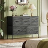 image:imageWLIVE Dresser for Bedroom with 5 Drawers Wide Chest of Drawers Fabric Dresser Storage Organizer Unit with Fabric Bins for Closet Living Room Hallway Tiedye Print Pink Purple BlueCharcoal Black Wood Grain Print