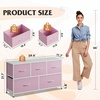 image:imageWLIVE Dresser for Bedroom with 5 Drawers Wide Chest of Drawers Fabric Dresser Storage Organizer Unit with Fabric Bins for Closet Living Room Hallway Tiedye Print Pink Purple BlueCloudy Pink