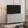 image:imageWLIVE Dresser for Bedroom with 5 Drawers Wide Chest of Drawers Fabric Dresser Storage Organizer Unit with Fabric Bins for Closet Living Room Hallway Tiedye Print Pink Purple BlueLight Gray