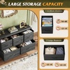 image:imageWLIVE Dresser for Bedroom with 5 Drawers Wide Chest of Drawers Fabric Dresser Storage Organizer Unit with Fabric Bins for Closet Living Room Hallway Tiedye Print Pink Purple BlueCharcoal Black Wood Grain Print
