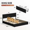 image:imageWLIVE King Size Upholstered Bed Frame with 4 Storage Drawers and Headboard Velvet Platform Bedframe Sturdy Metal amp Wooden Slats Support No Box Spring Needed Easy Assembly BlackBlack